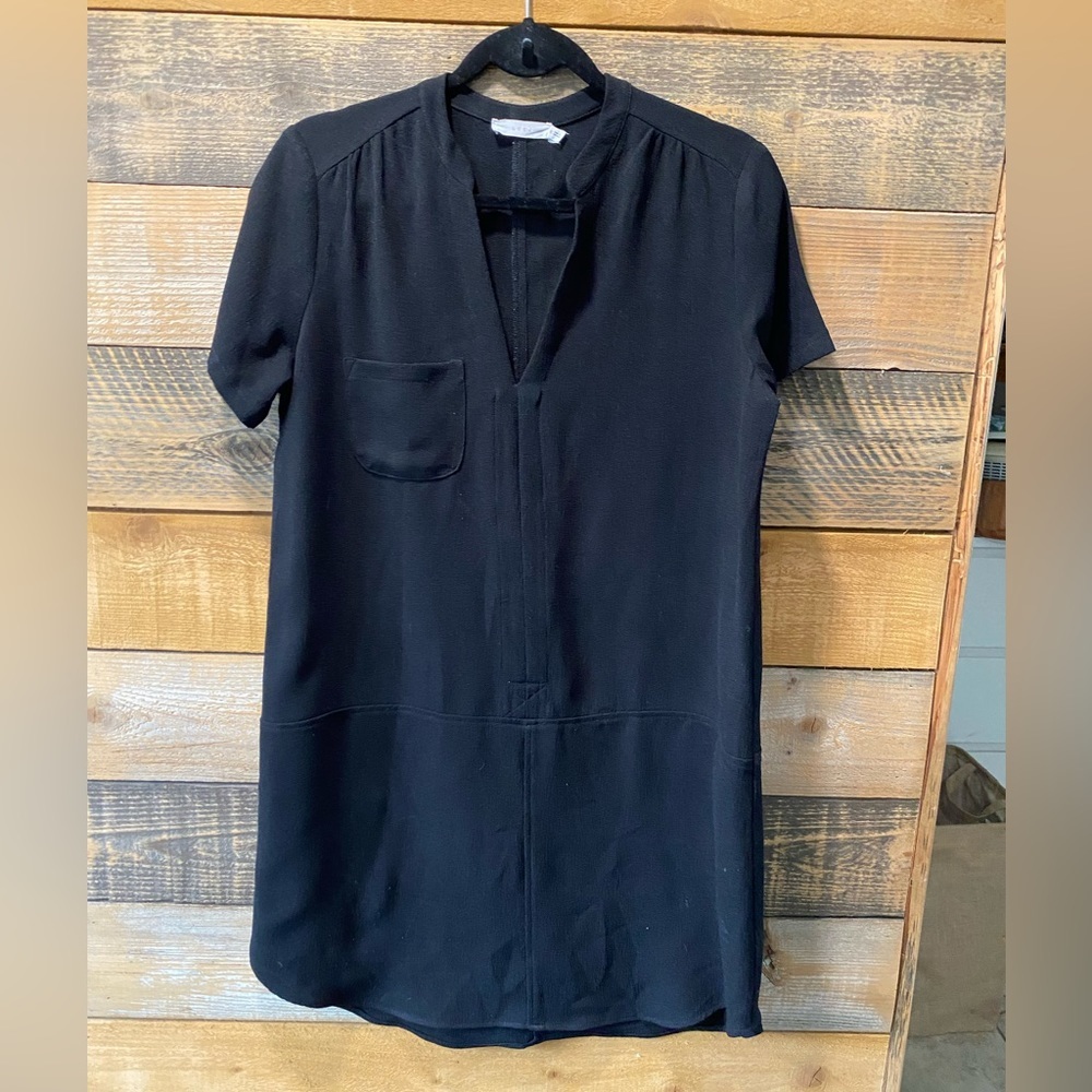 Lush Hailey Crepe Shirt Dress in Black Size M